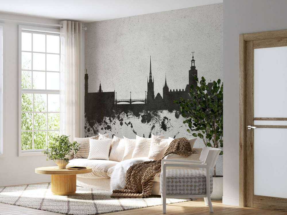 Aquarell-Skyline, Stockholm