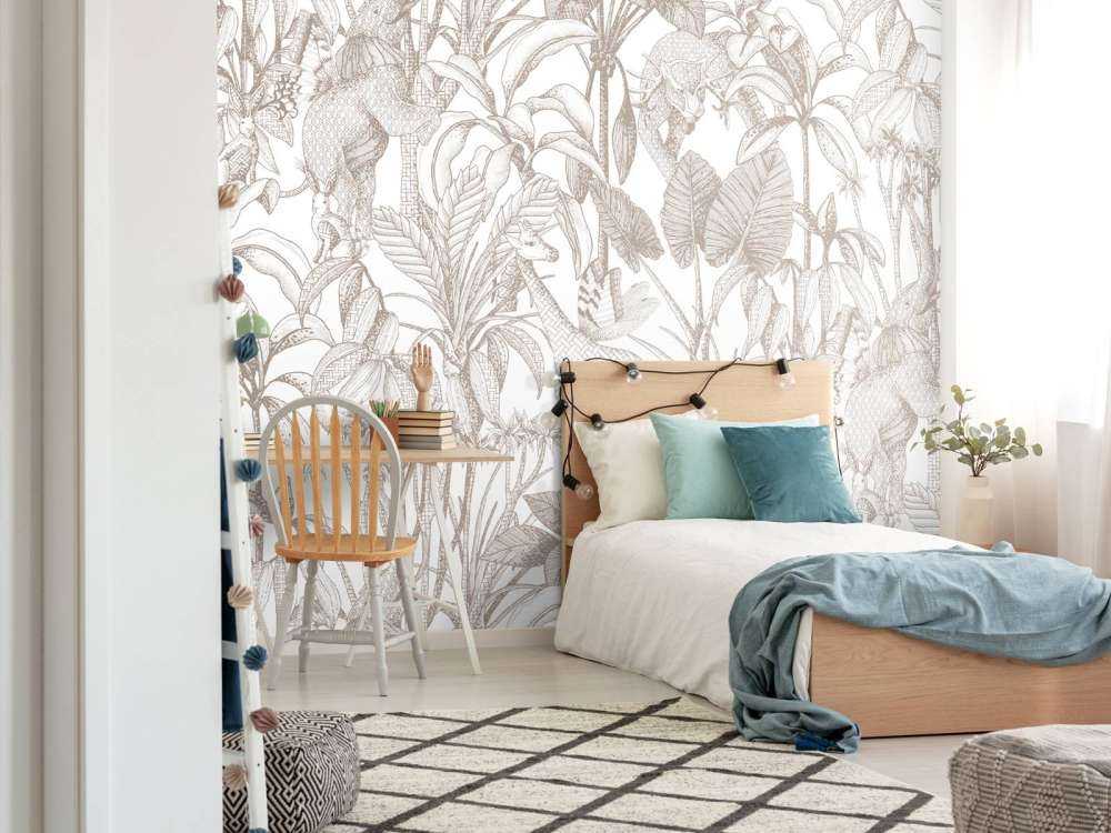 Tiere unter Palmen taupe