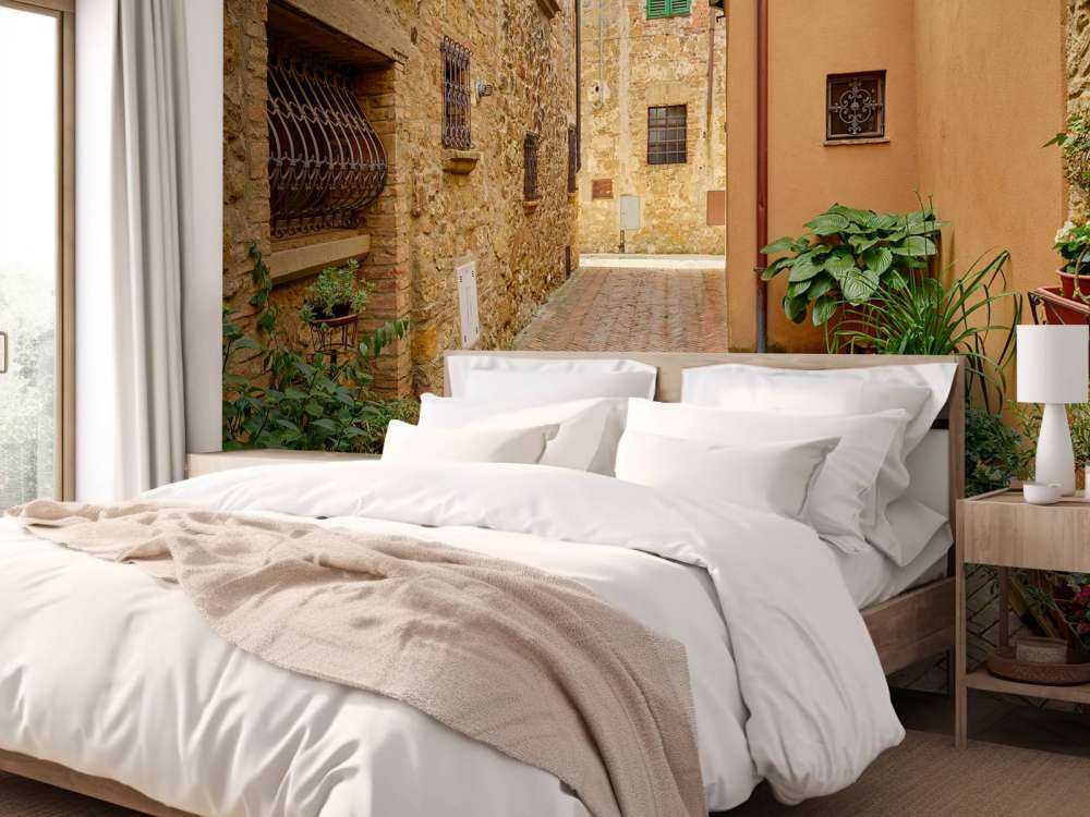 Straße mit Pflanzen und Blumen