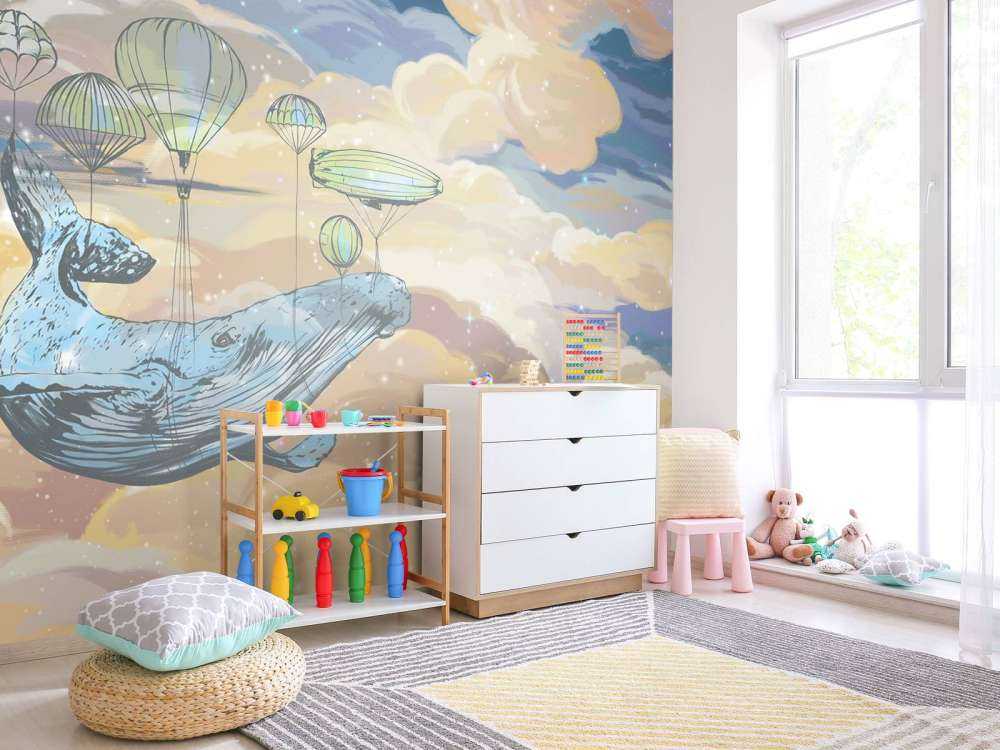 Wal mit seinen Heißluftballons