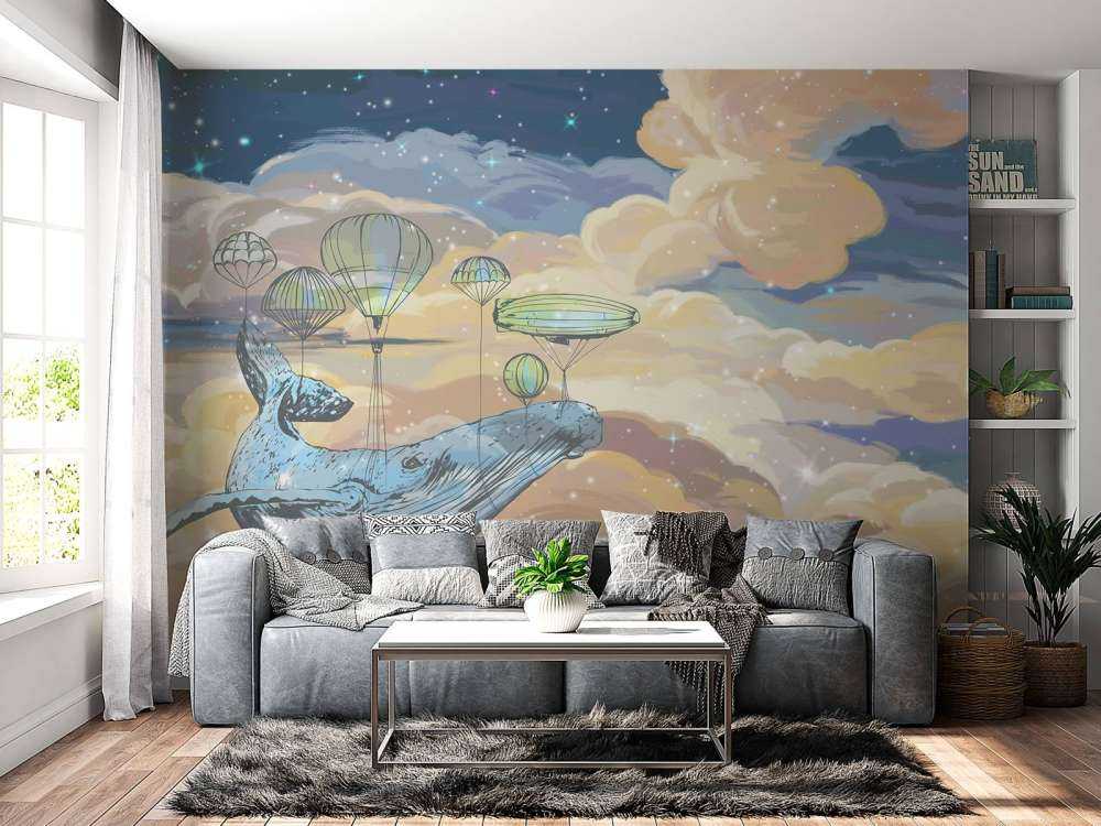 Wal mit seinen Heißluftballons