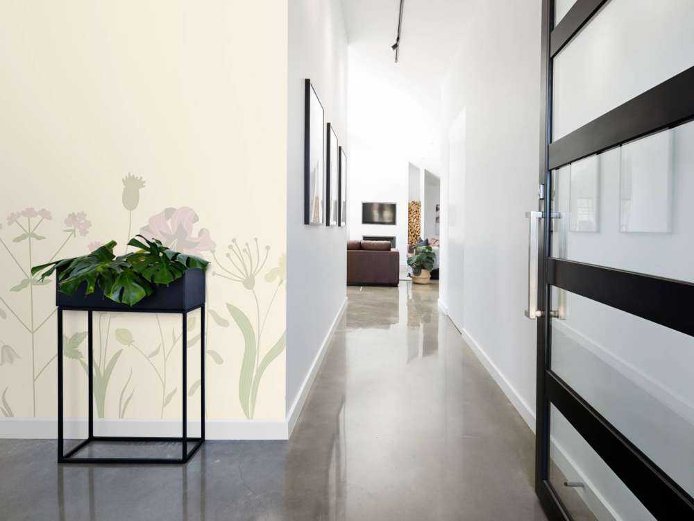 Blumenfeld beige und altrosa
