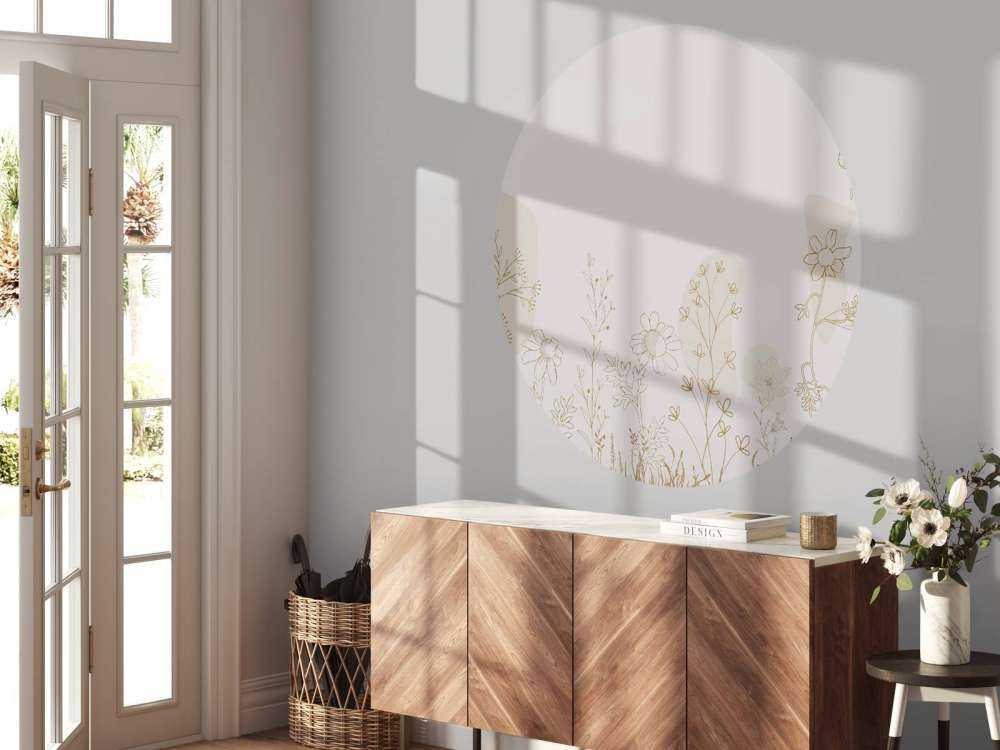 Blumenfeld hoch beige und Naturfarben