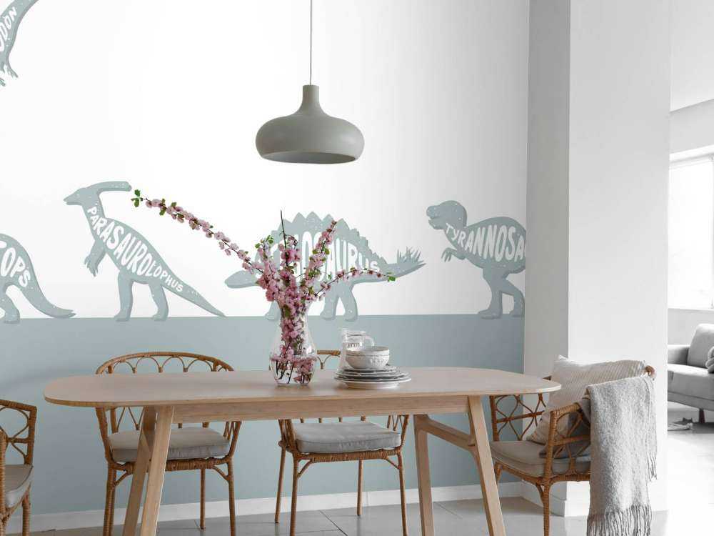 Dinos mit Text in blau