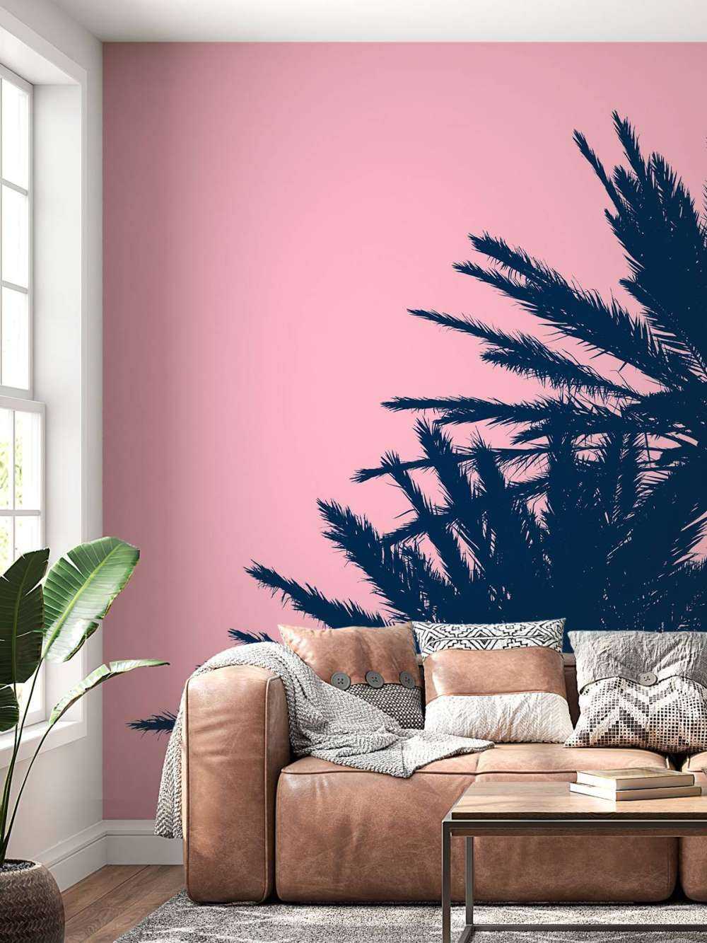 Palmen mit rosa Hintergrund