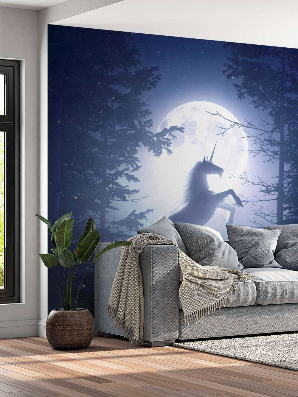 Einhorn bei Vollmond
