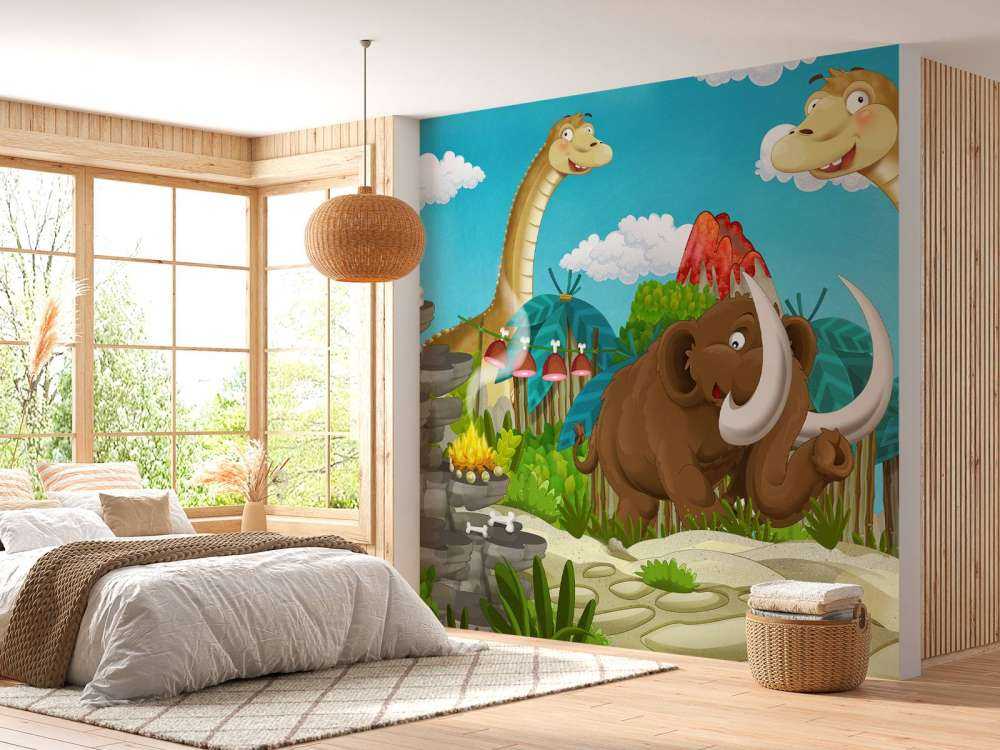 Dinosaurier und ein Mammut