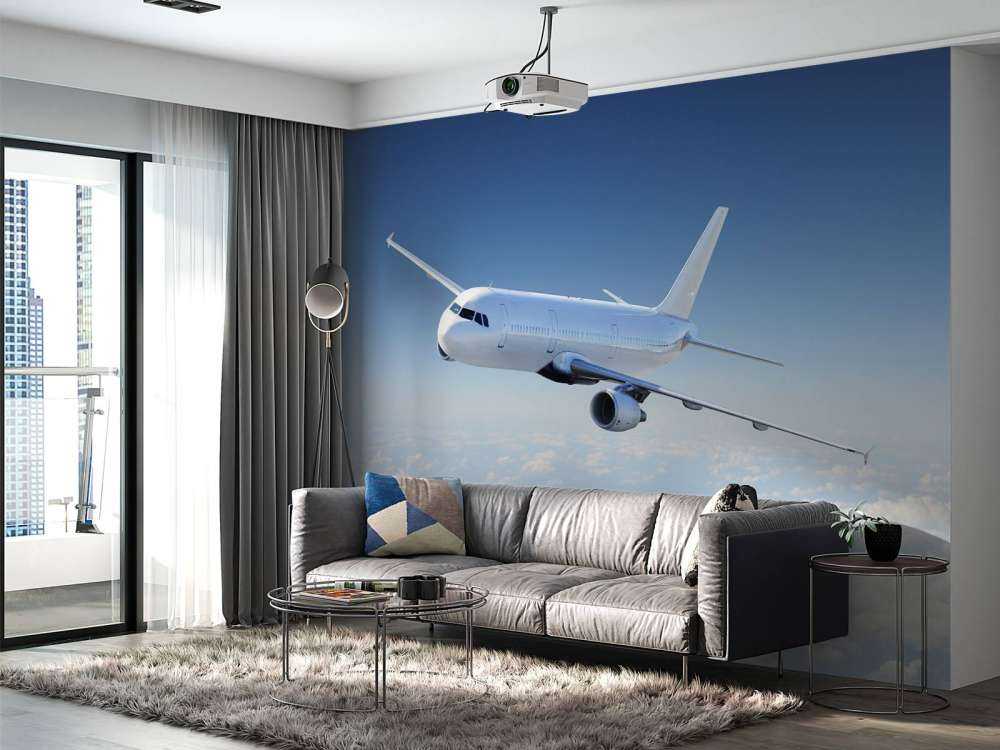 Flugzeug über den Wolken