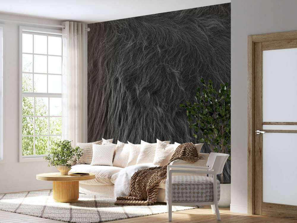 Schottischer Hochlandmantel in Schwarz-Weiß