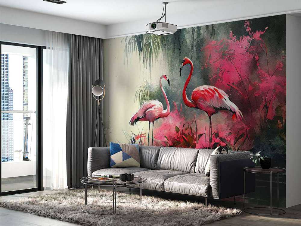 Karminroter Flamingo Skizze