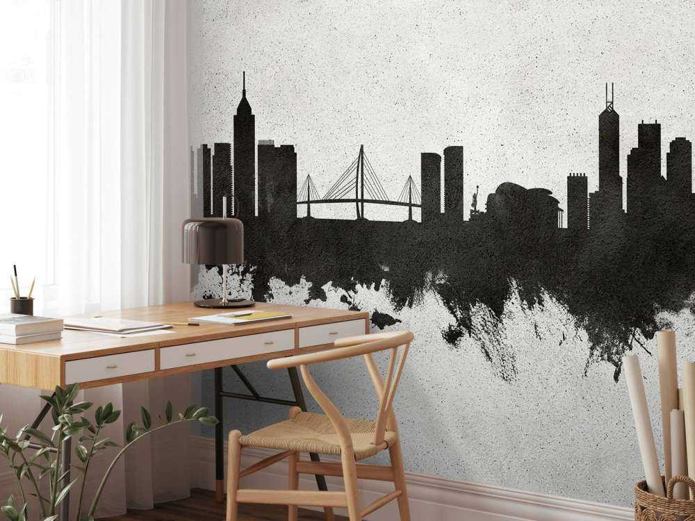 Aquarell-Skyline, Hongkong