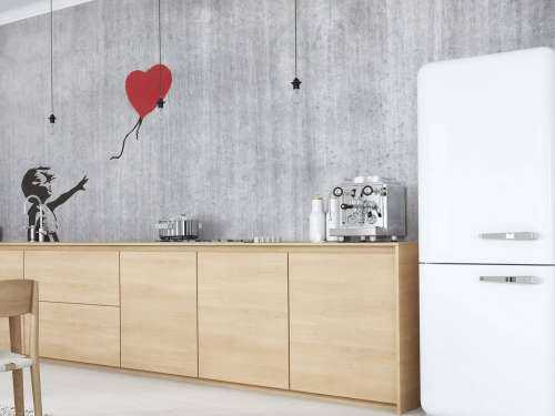 Banksy - Balloon girl, grey concrete