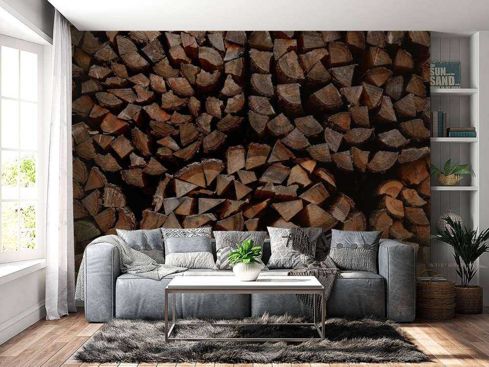 Runde Holzstapel
