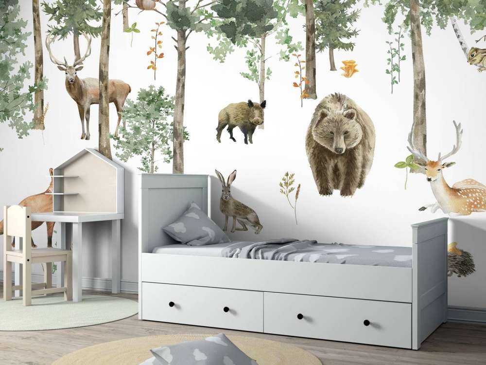Aquarell Wald Tiere