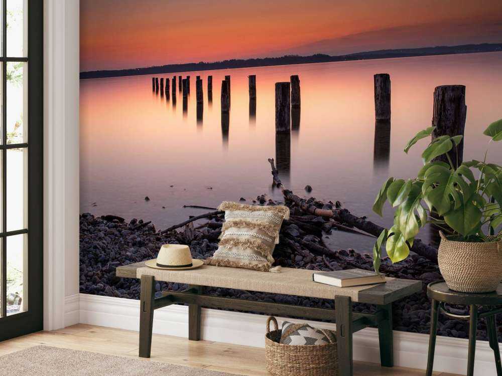 Rosa ruhiger Strand
