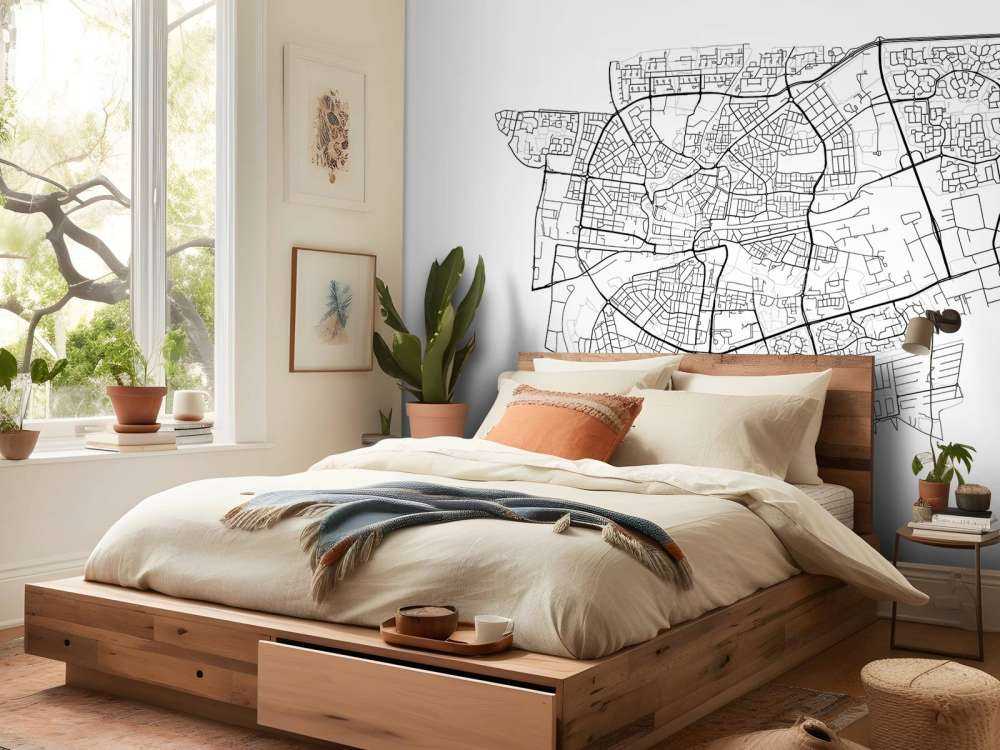 Karte von Leeuwarden, weiß