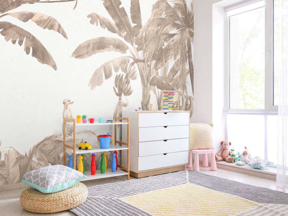 Kleine Dschungeltiere in Taupe
