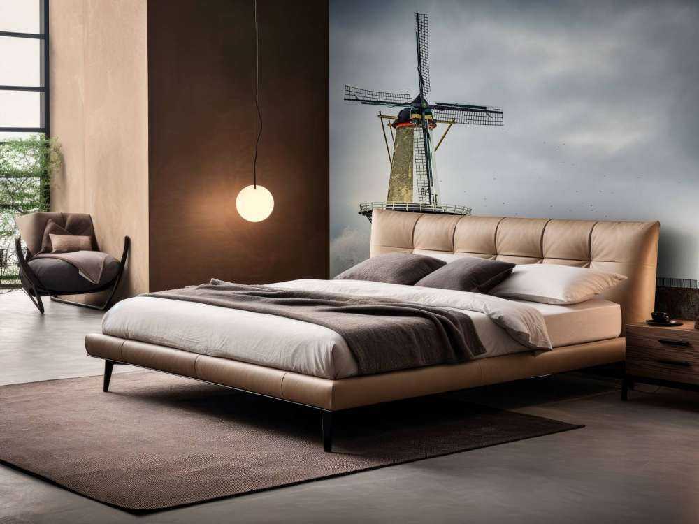 Mühle mit Sturmwellen