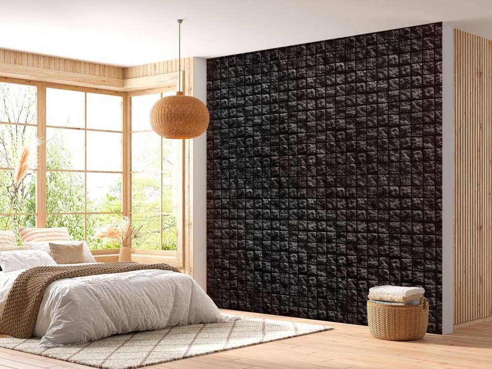 Quadratische schwarze Steine