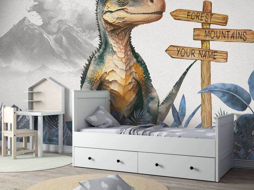 Baby-Velociraptor im blauen Dschungel