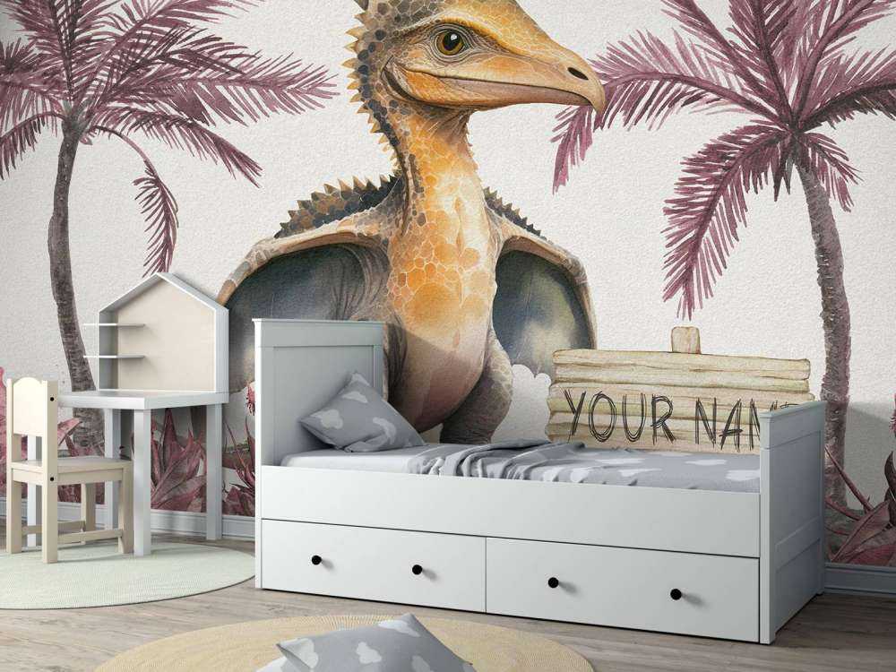 Baby-Pteranodon im rosa Dschungel