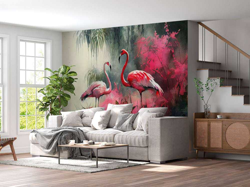 Karminroter Flamingo Skizze