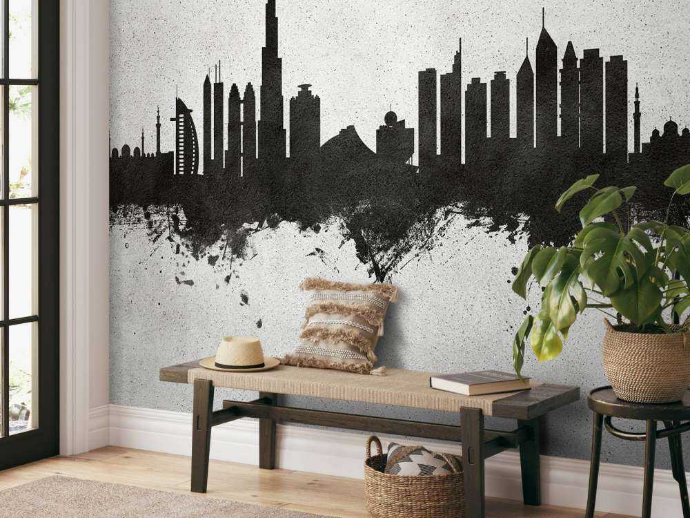Aquarell-Skyline, Dubai