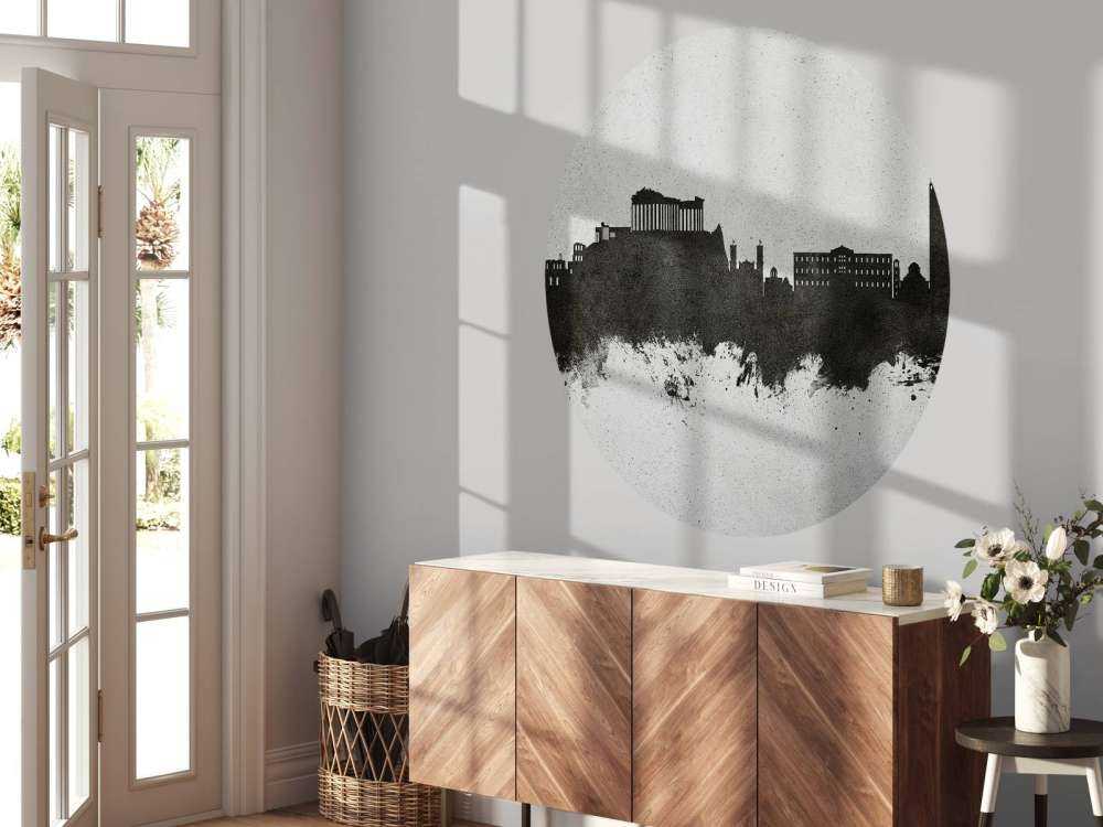 Aquarell-Skyline, Athen