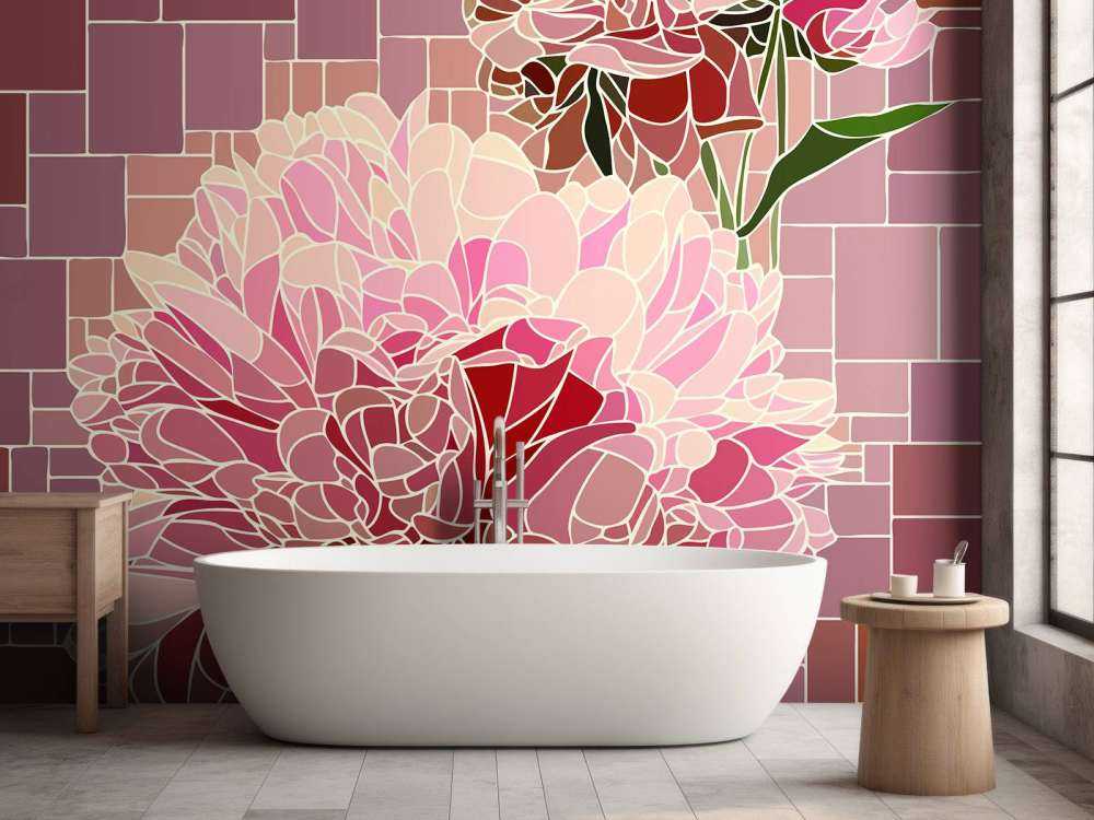 Rosa Blumen Mosaik