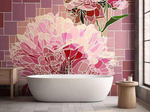 Rosa Blumen Mosaik