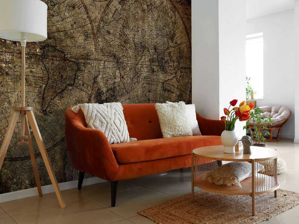 Alte verbrannte Weltkarte