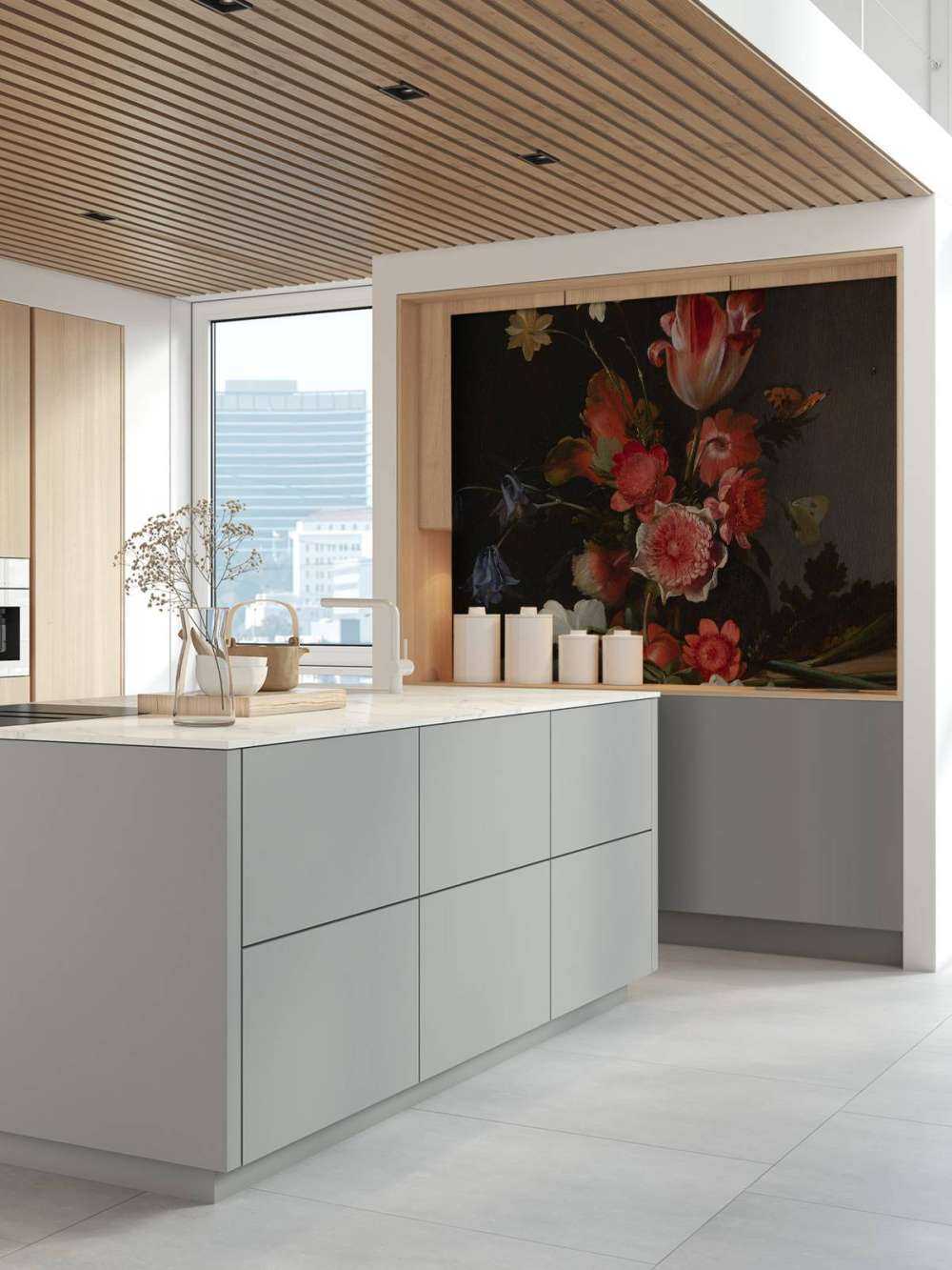 Stilleben mit einem Strauss in Entwicklung