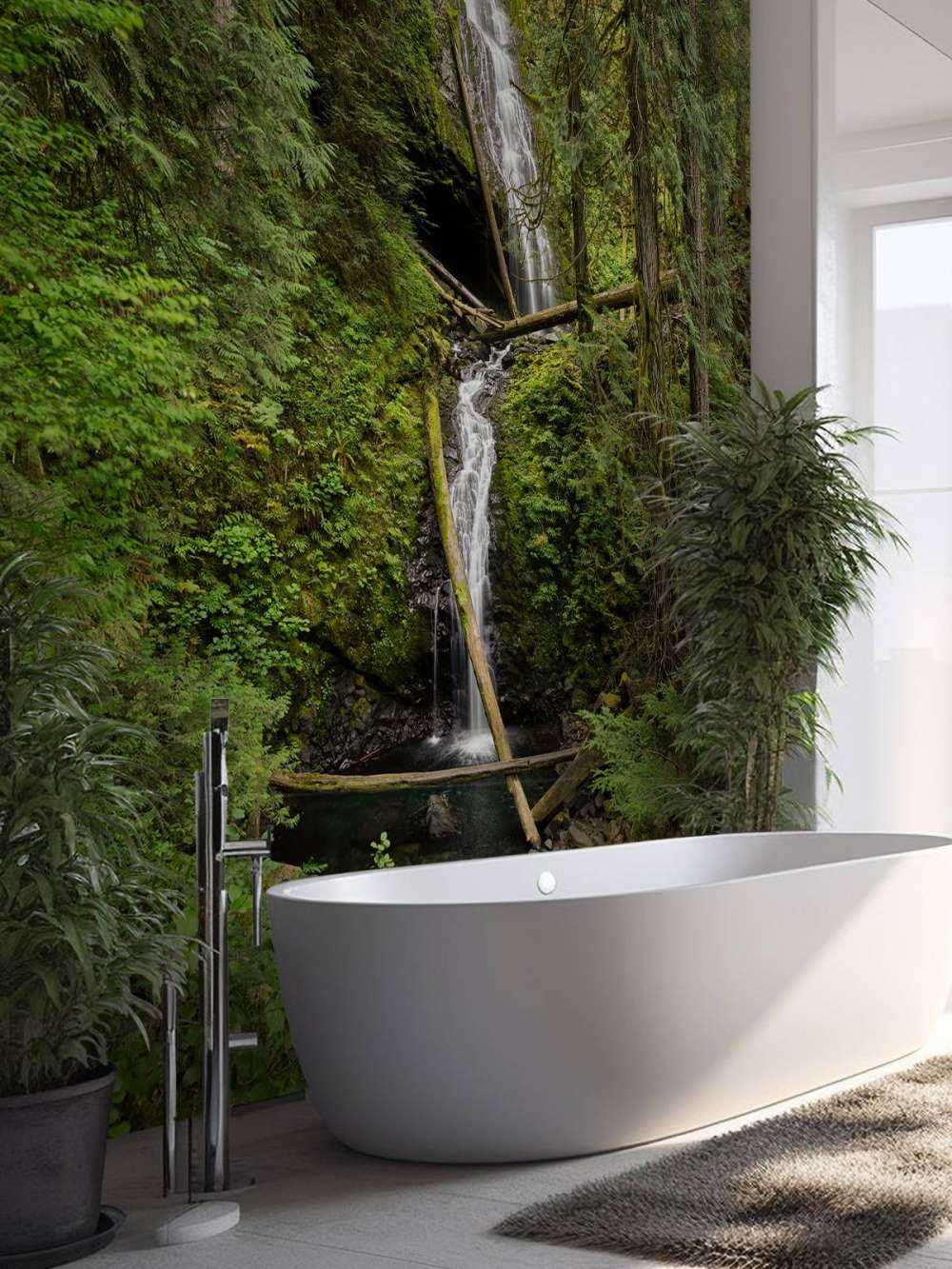 Wasserfall mit umgefallenen Bäumen