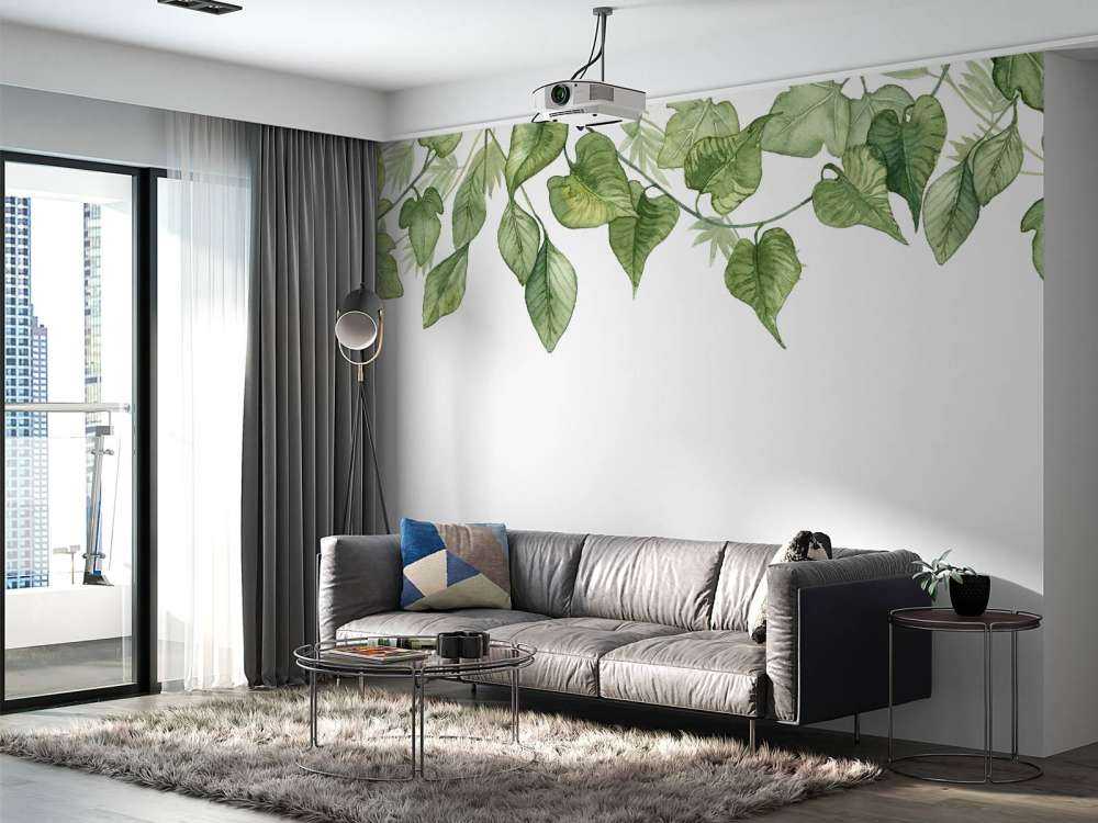Hängende Aquarellblätter