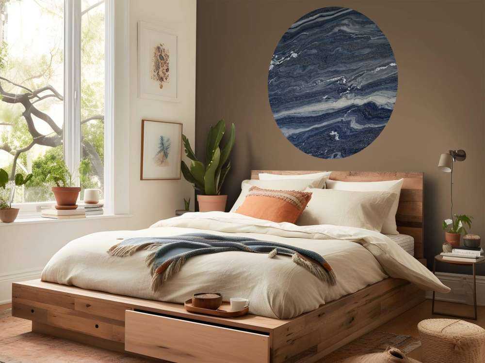 Blau mit weißem Marmor