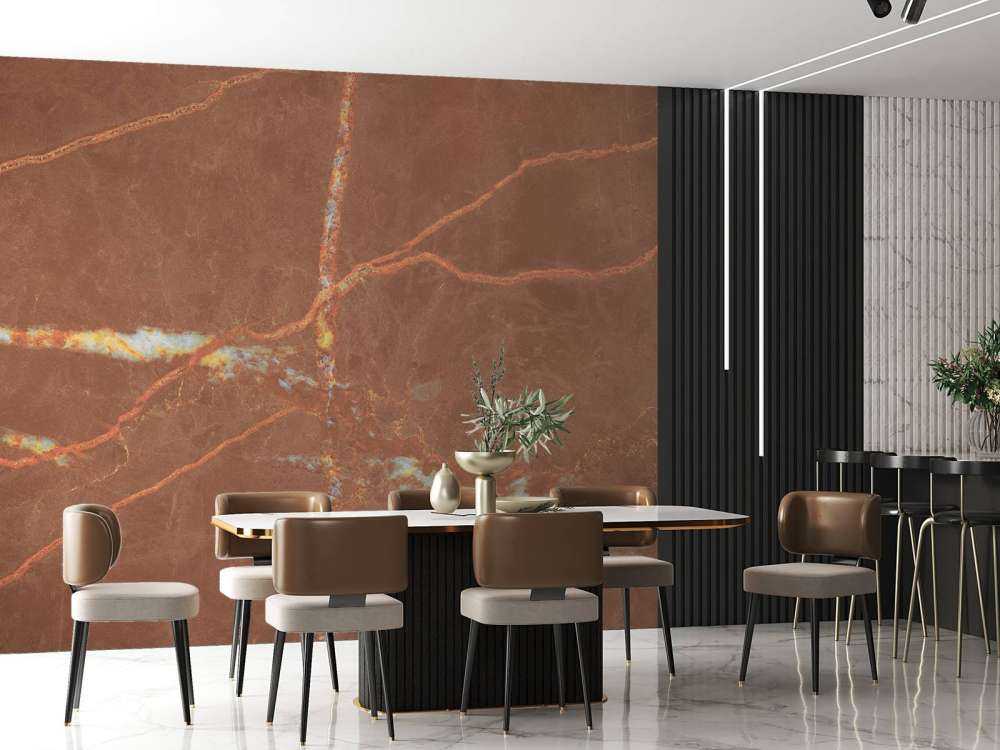 Terrakotta Marmor mit Linien