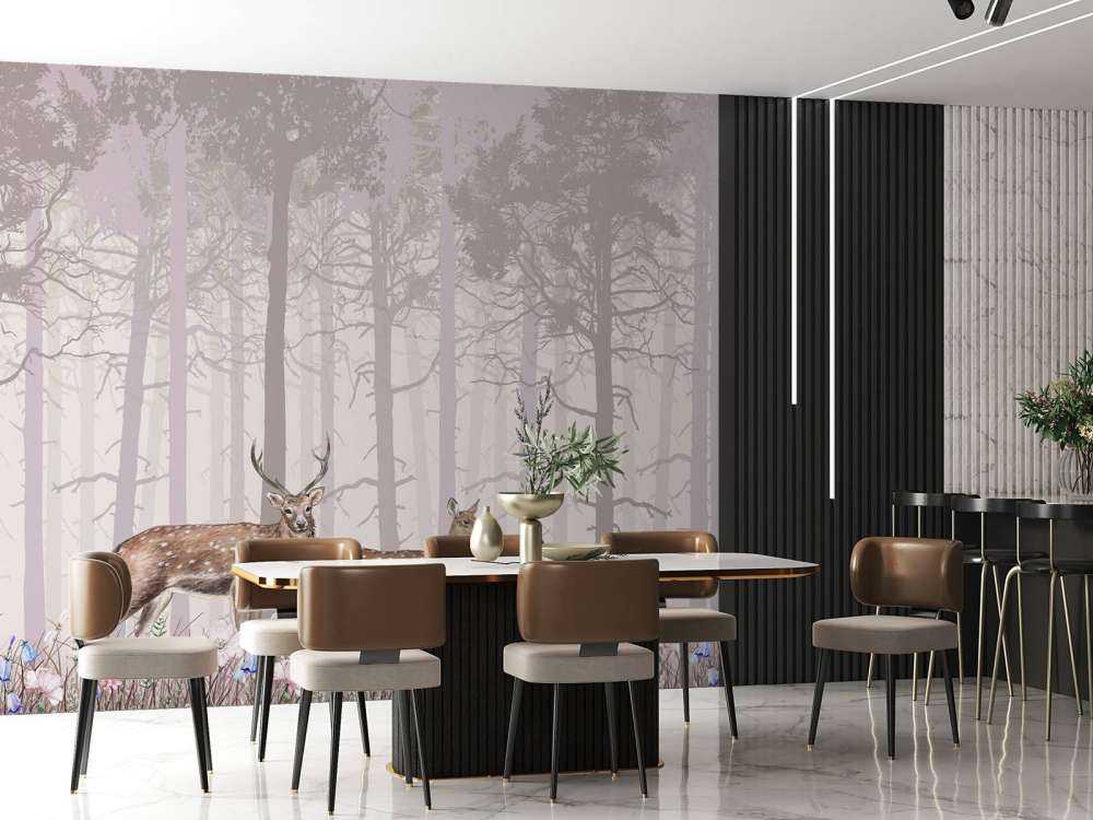 Familie der Hirsche, rosa