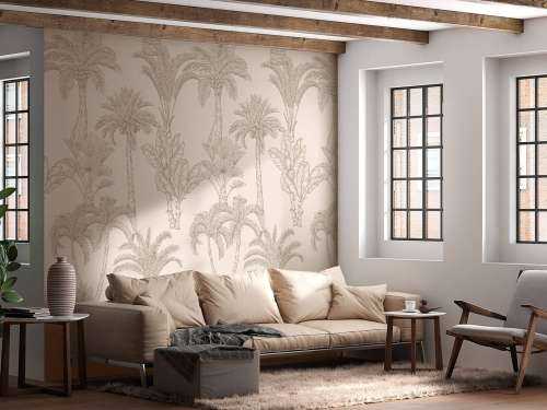 Dschungel Linien-Kunst beige