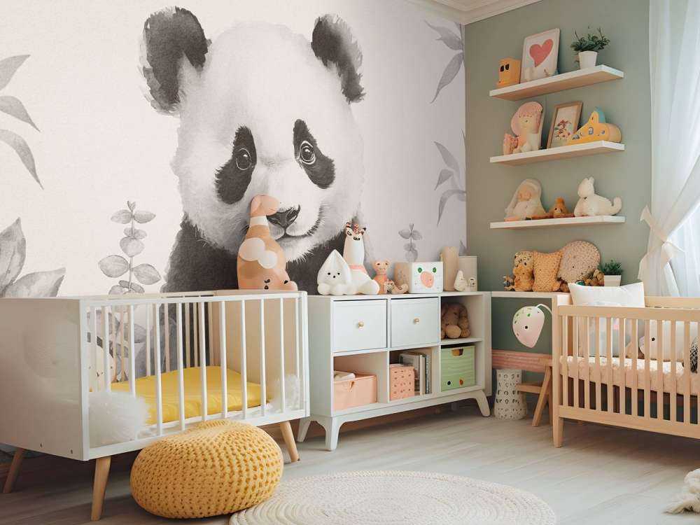 Baby-Panda im Dschungel beige