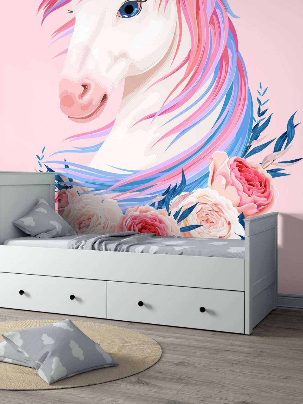 Einhorn mit Blumen