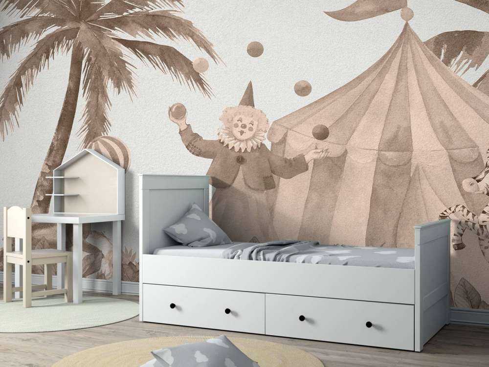 Fröhliche Zirkustiere taupe