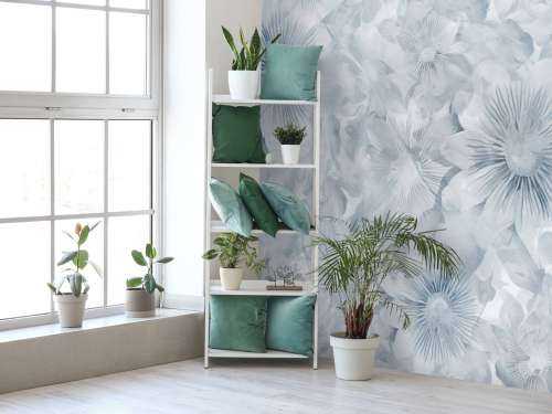 Botanische Aquarell-Eleganz Blaue Mond