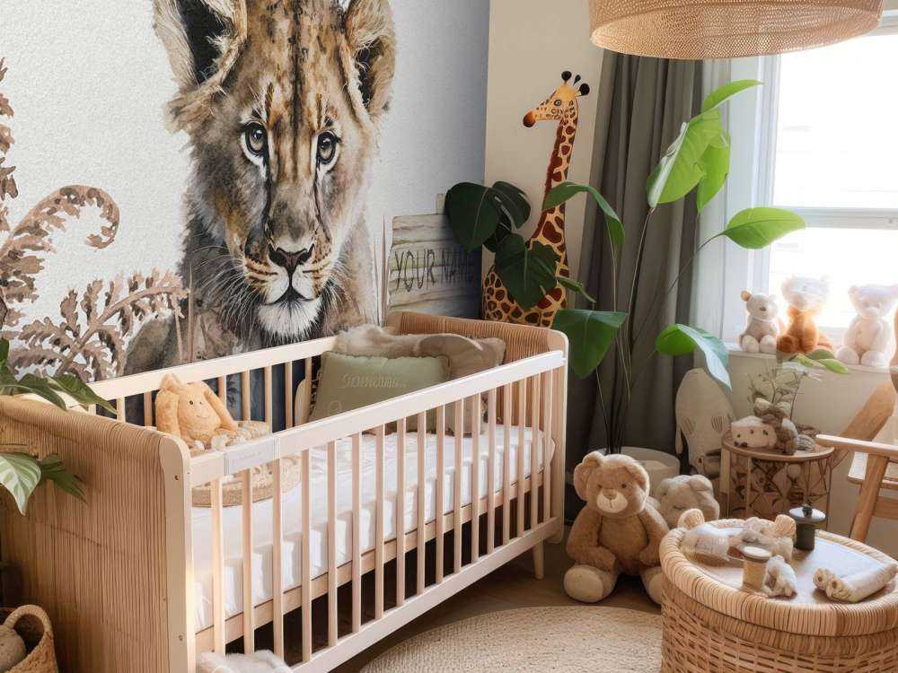 Baby-Löwe im Dschungel taupe