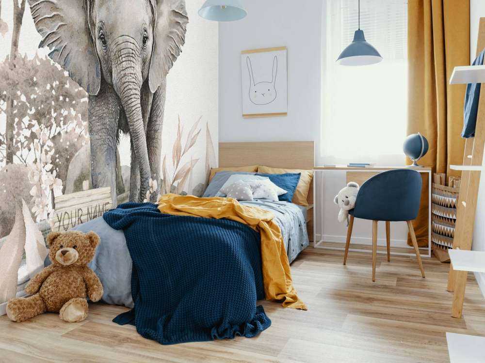 Elefantenbaby im Dschungel taupe