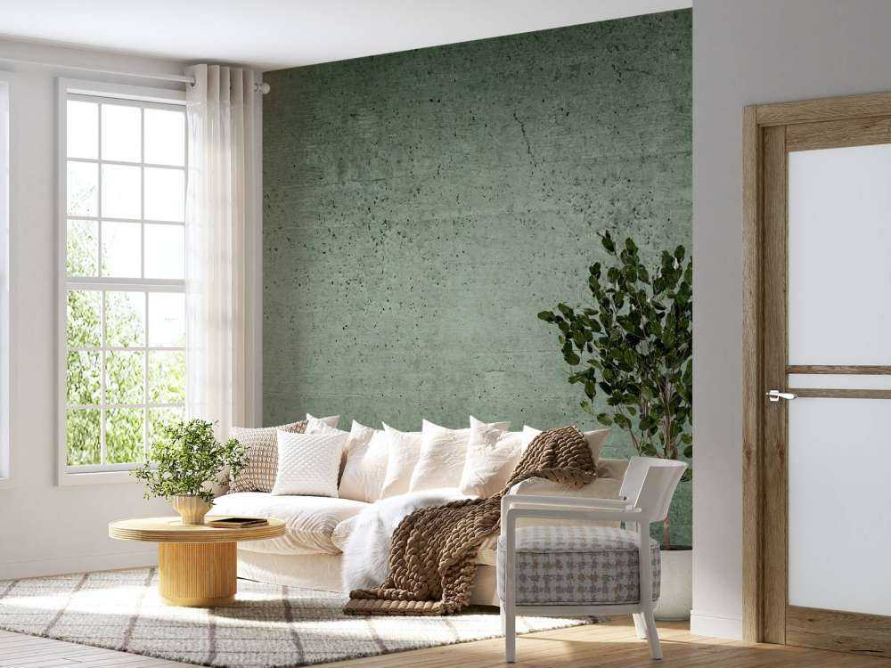 Grüne Betonwand