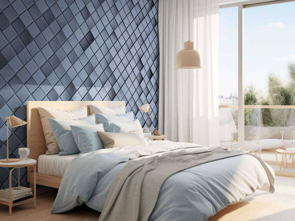 Blaue 3D-Kacheln