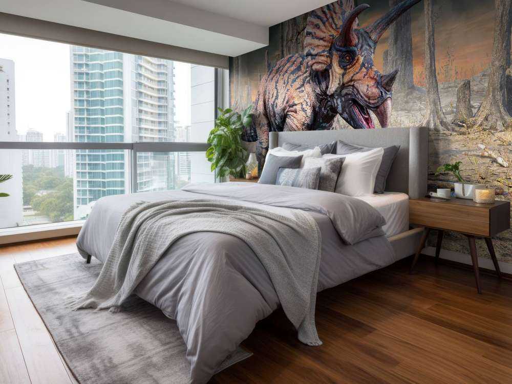 Torosaurus in einer verlassenen Gegend