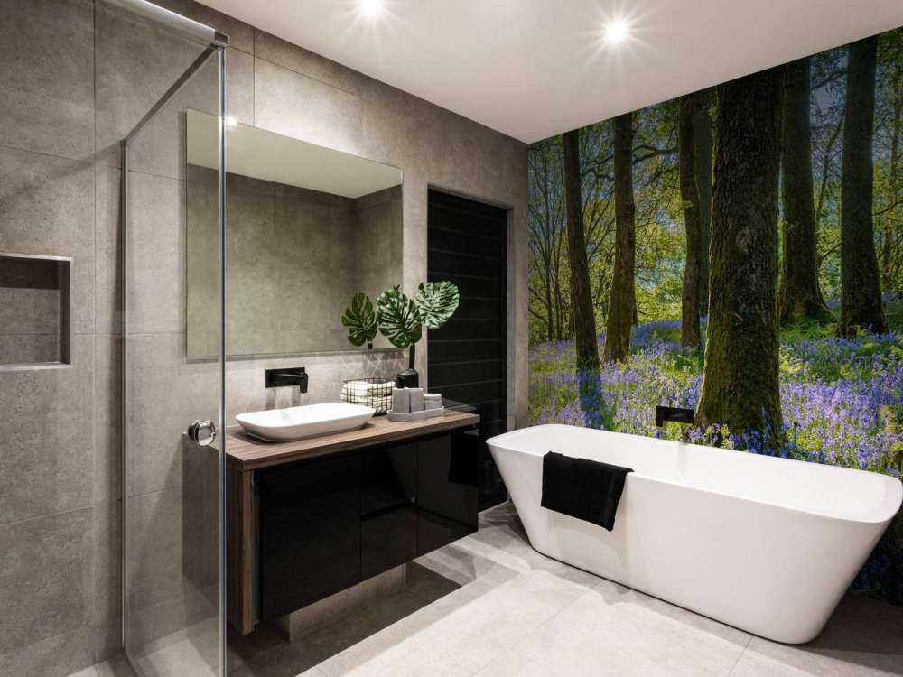 Panorama des Frühlings im Wald