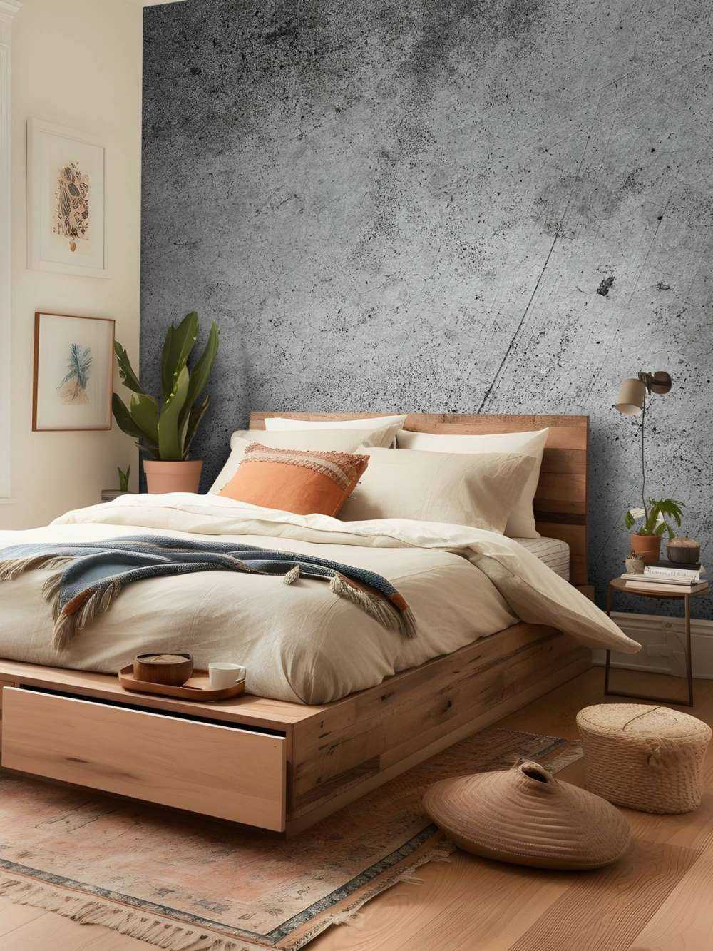 Grobe graue Wand