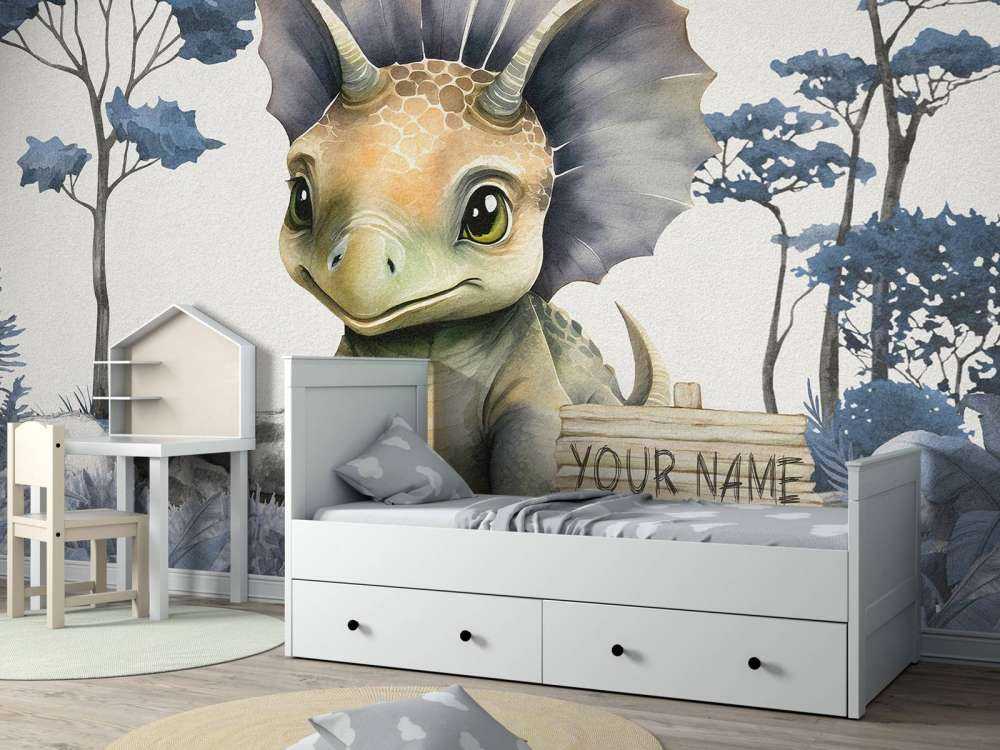 Baby-Triceratops im blauen Dschungel